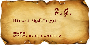 Hirczi Györgyi névjegykártya